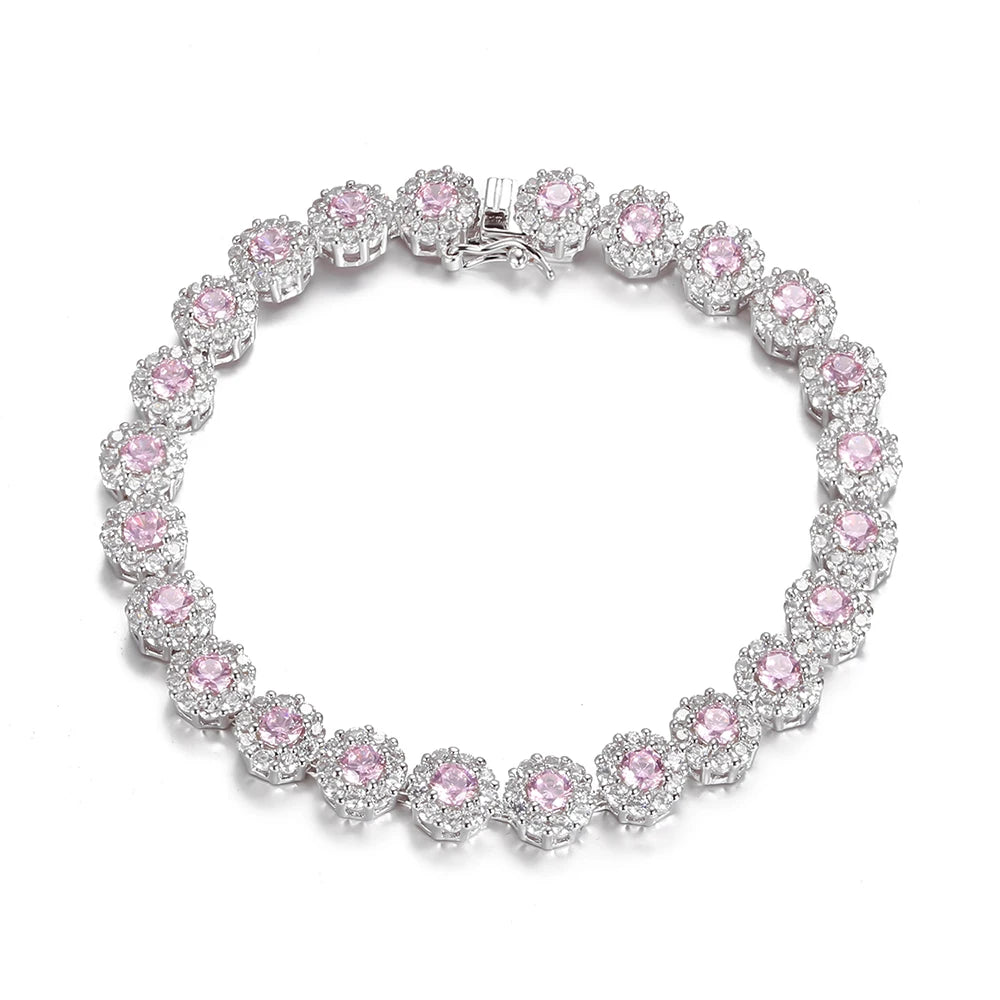 Silver Plated Cubic Zirconia Crystal Bracelet
