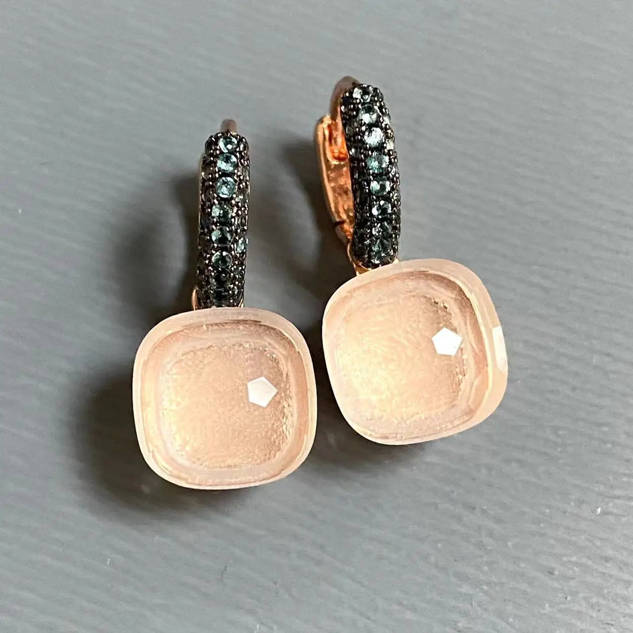 Classic Nudo Earrings Zircon With Black Gun Plated
