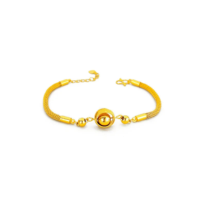 Gold Braided Bird's Nest Transportation Bead Bracelet