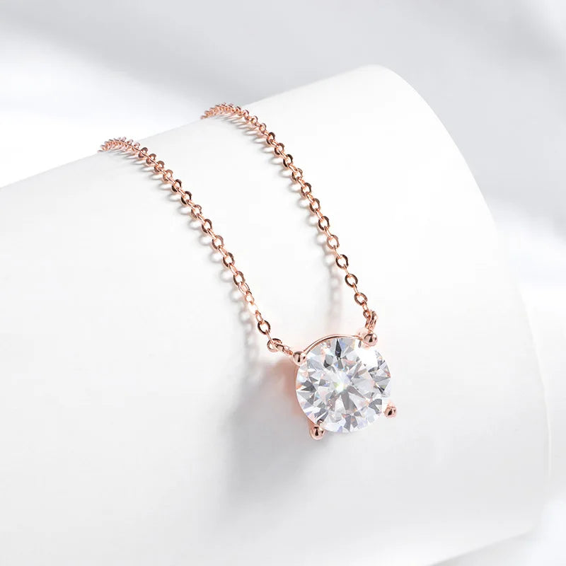 D Color Moissanite Necklace - 925 Sterling Silver