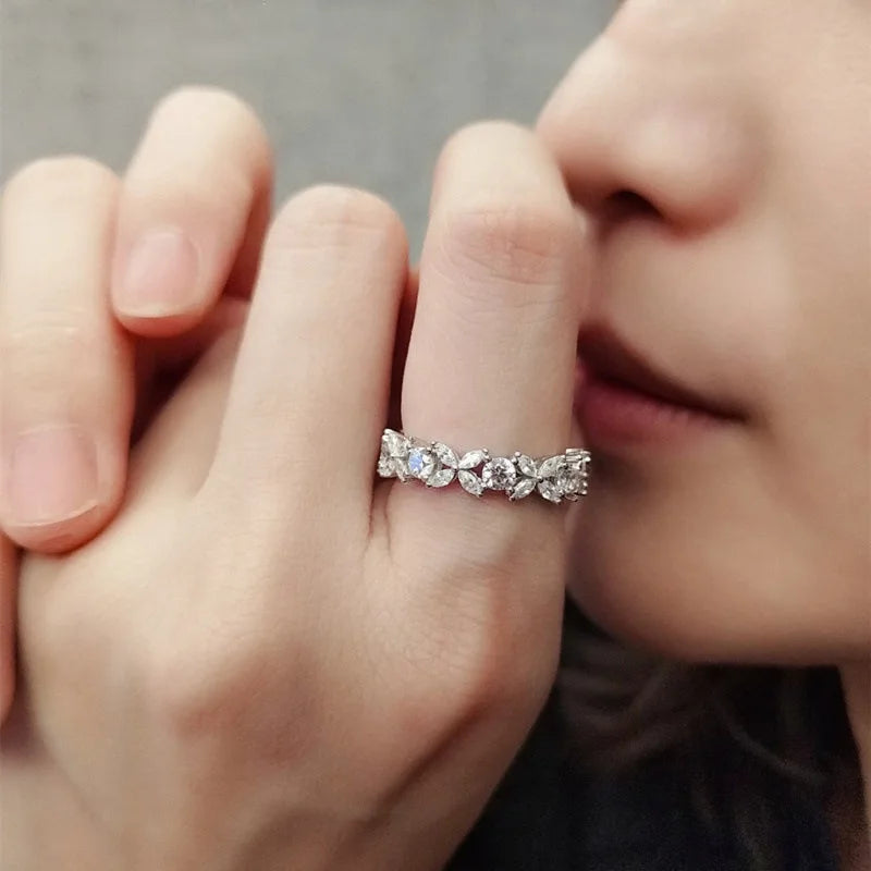 Eternity High Carbon Diamond Ring