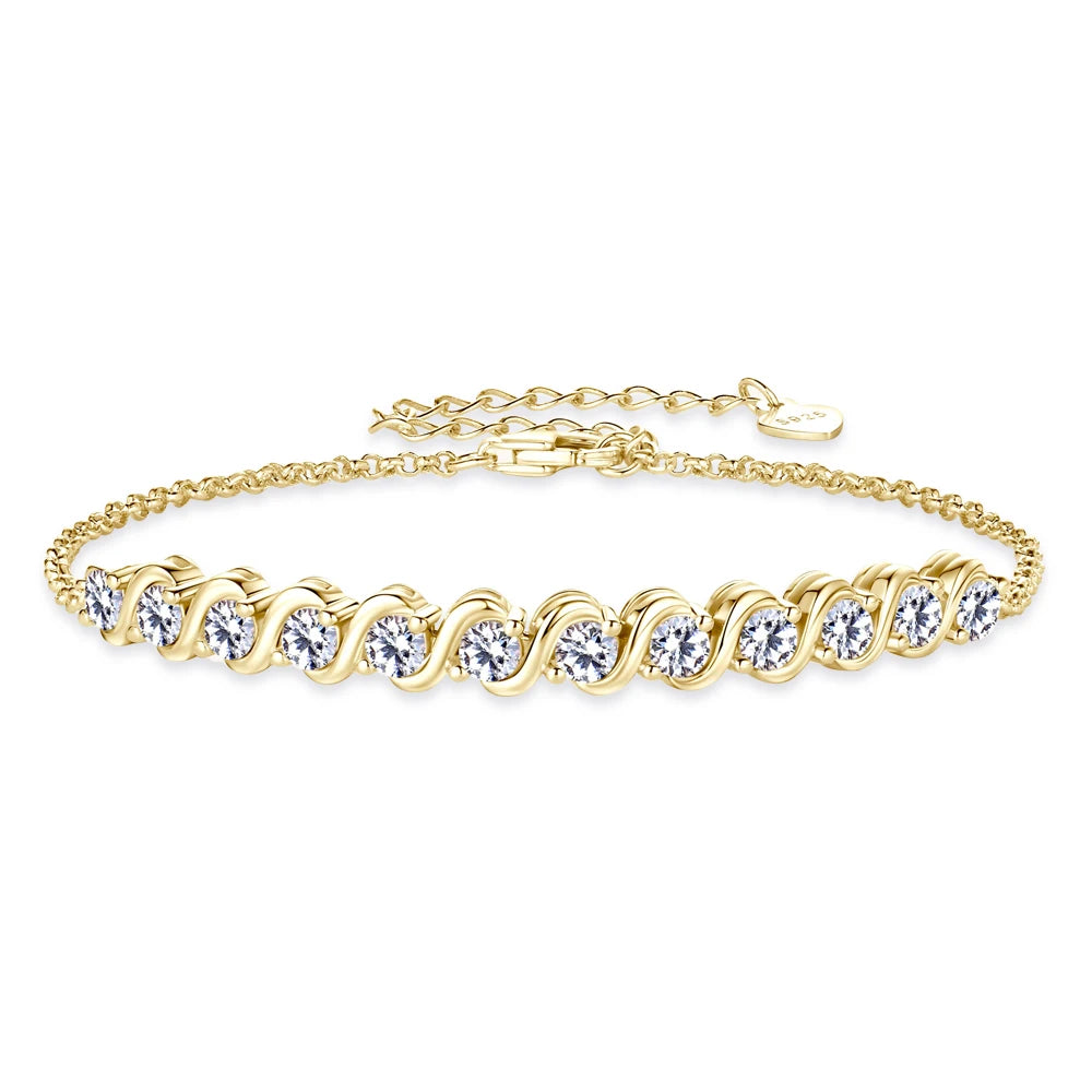 Full Moissanite Adjustable Chain Bracelet