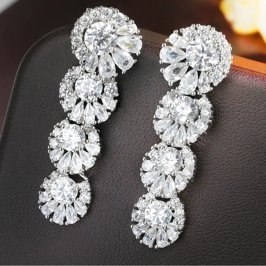 Moissanite Pendant Earrings