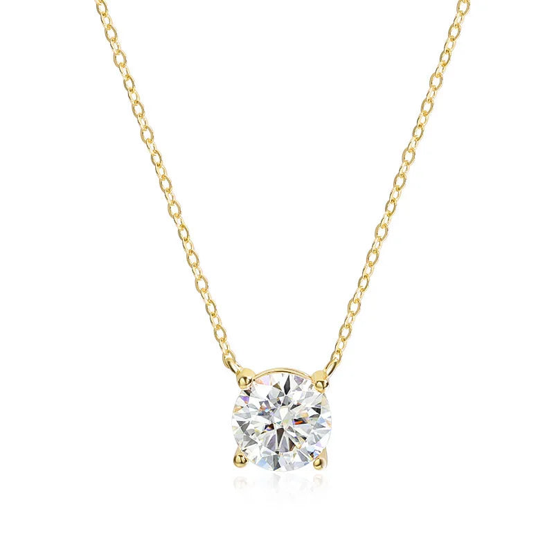 D Color Moissanite Necklace - 925 Sterling Silver