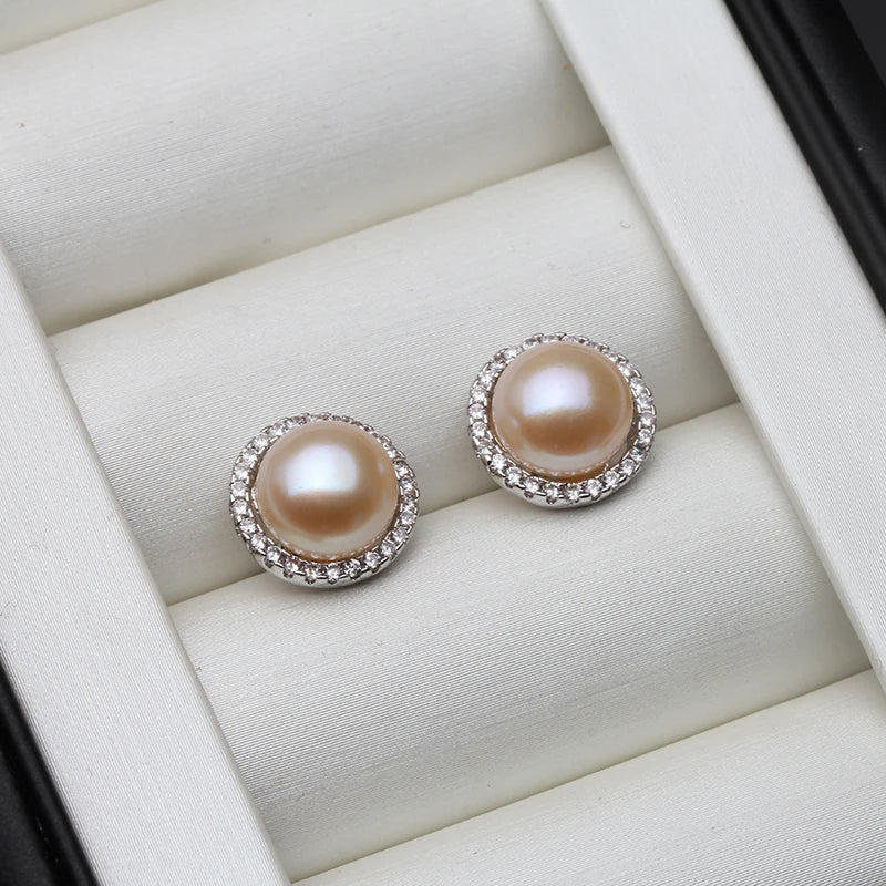 Round Pearl Earrings