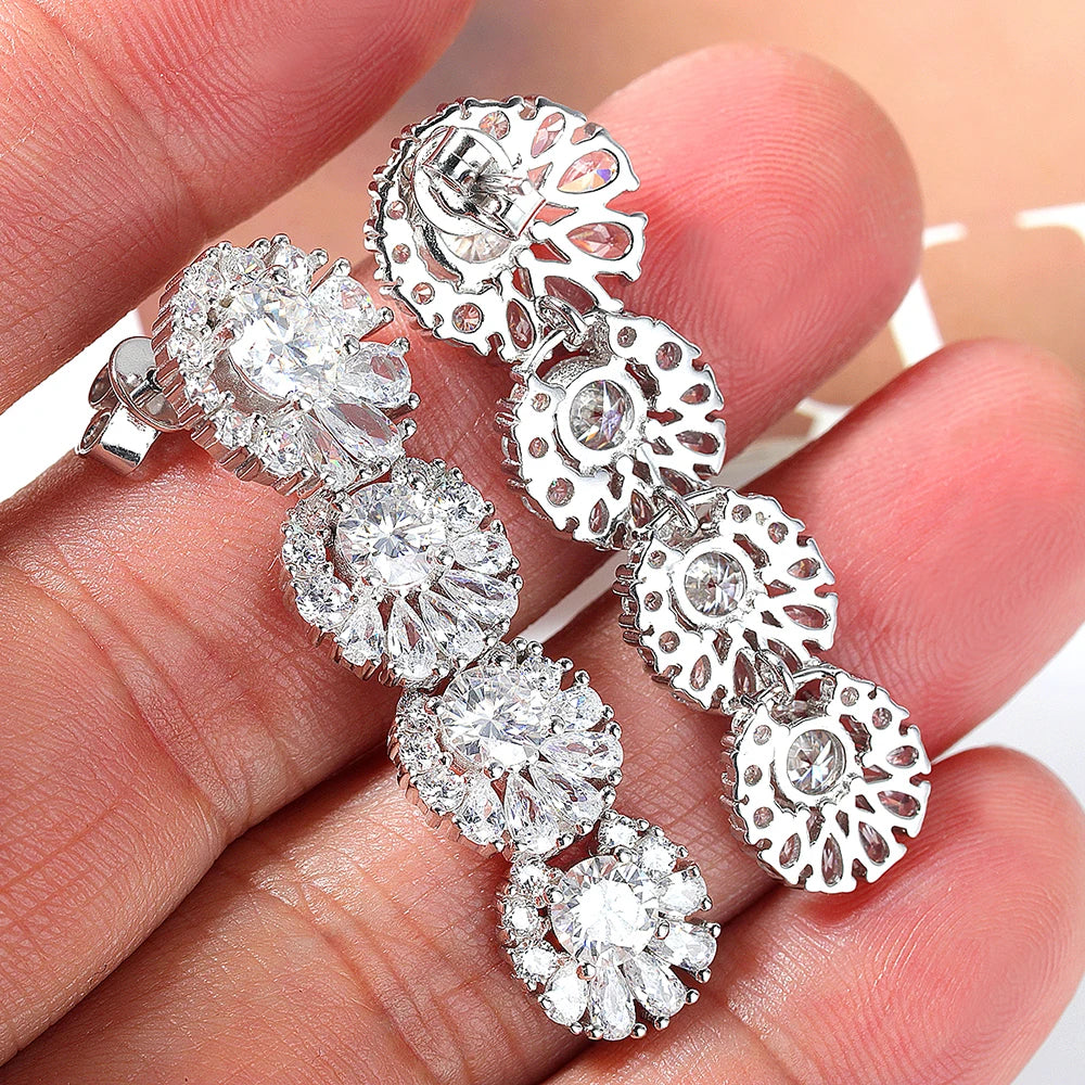 Moissanite Pendant Earrings