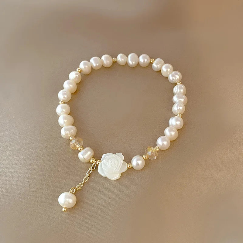 Korean Fashion Natural Pearl Flower Bracelet
