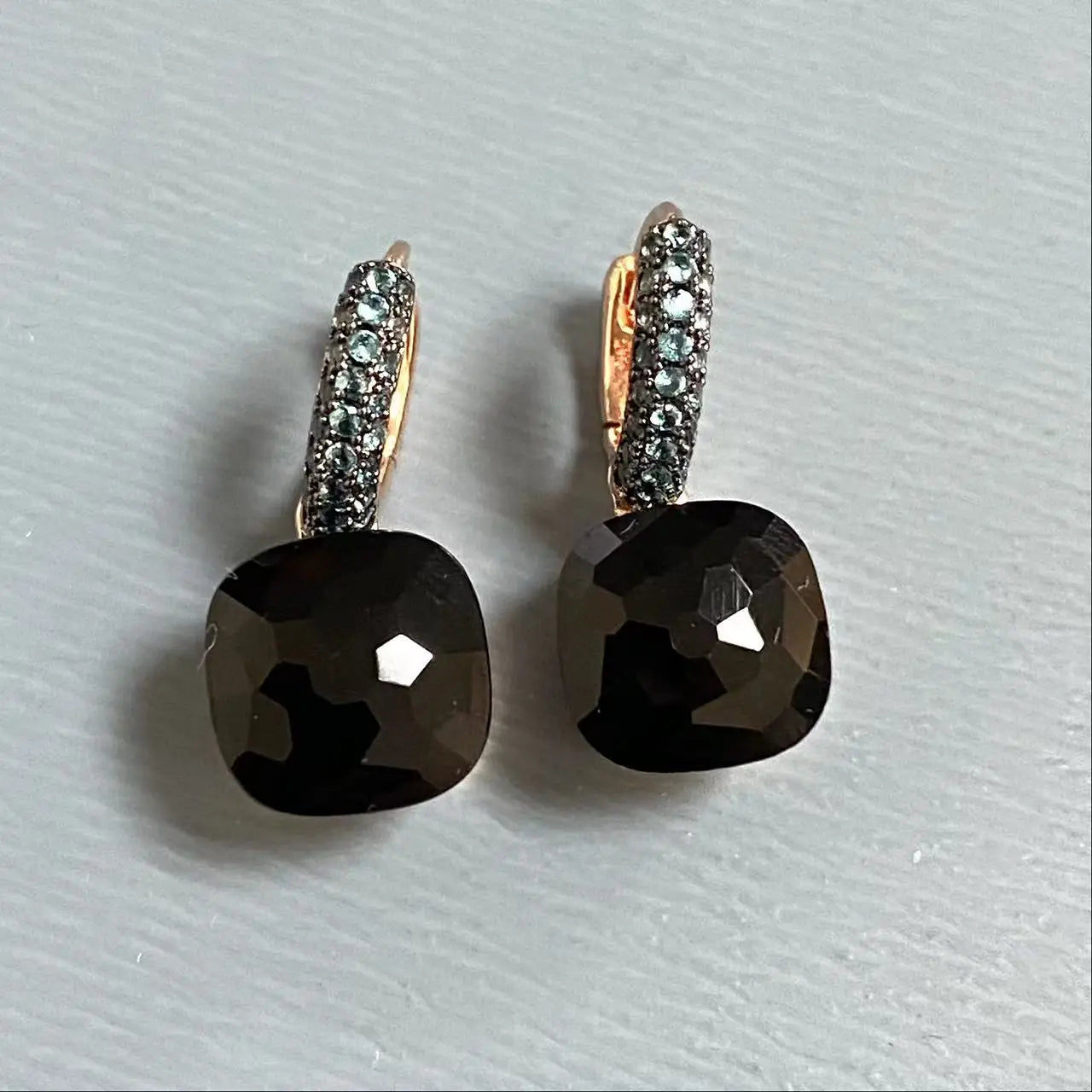 Classic Nudo Earrings Zircon With Black Gun Plated