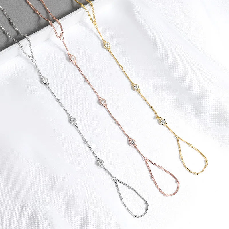 3MM Moissanite Bracelets 14-21cm Wrist Size Adjustable Chain