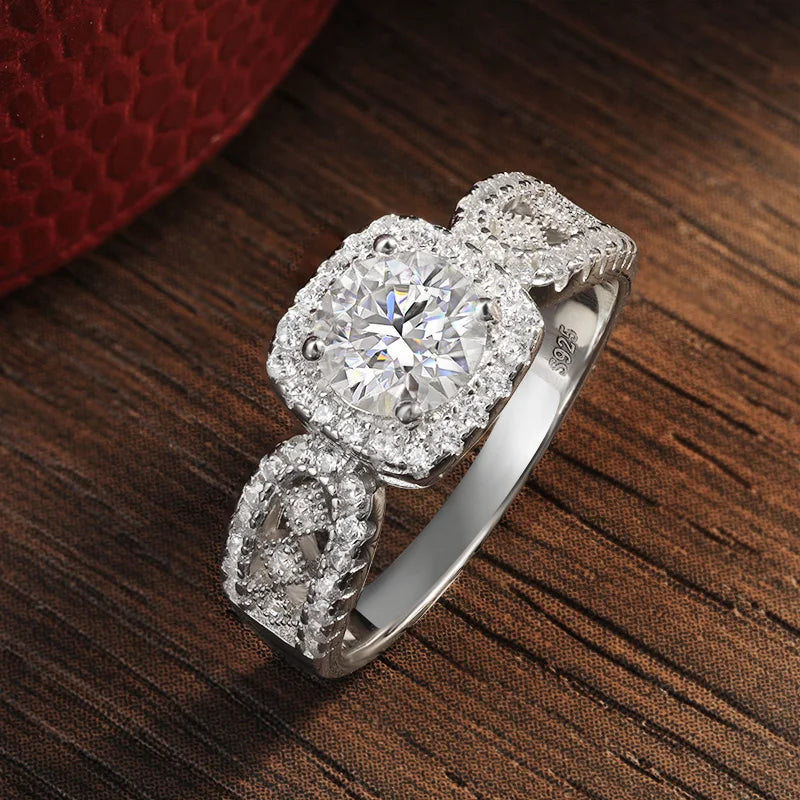 D Color Moissanite Ring for Women