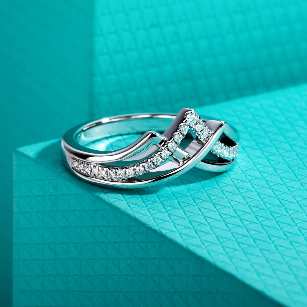 Moissanite V Shape Wedding Bands Ring