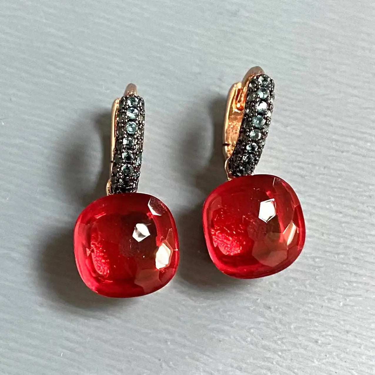 Classic Nudo Earrings Zircon With Black Gun Plated