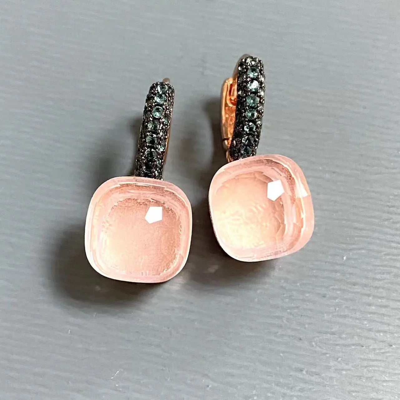 Classic Nudo Earrings Zircon With Black Gun Plated