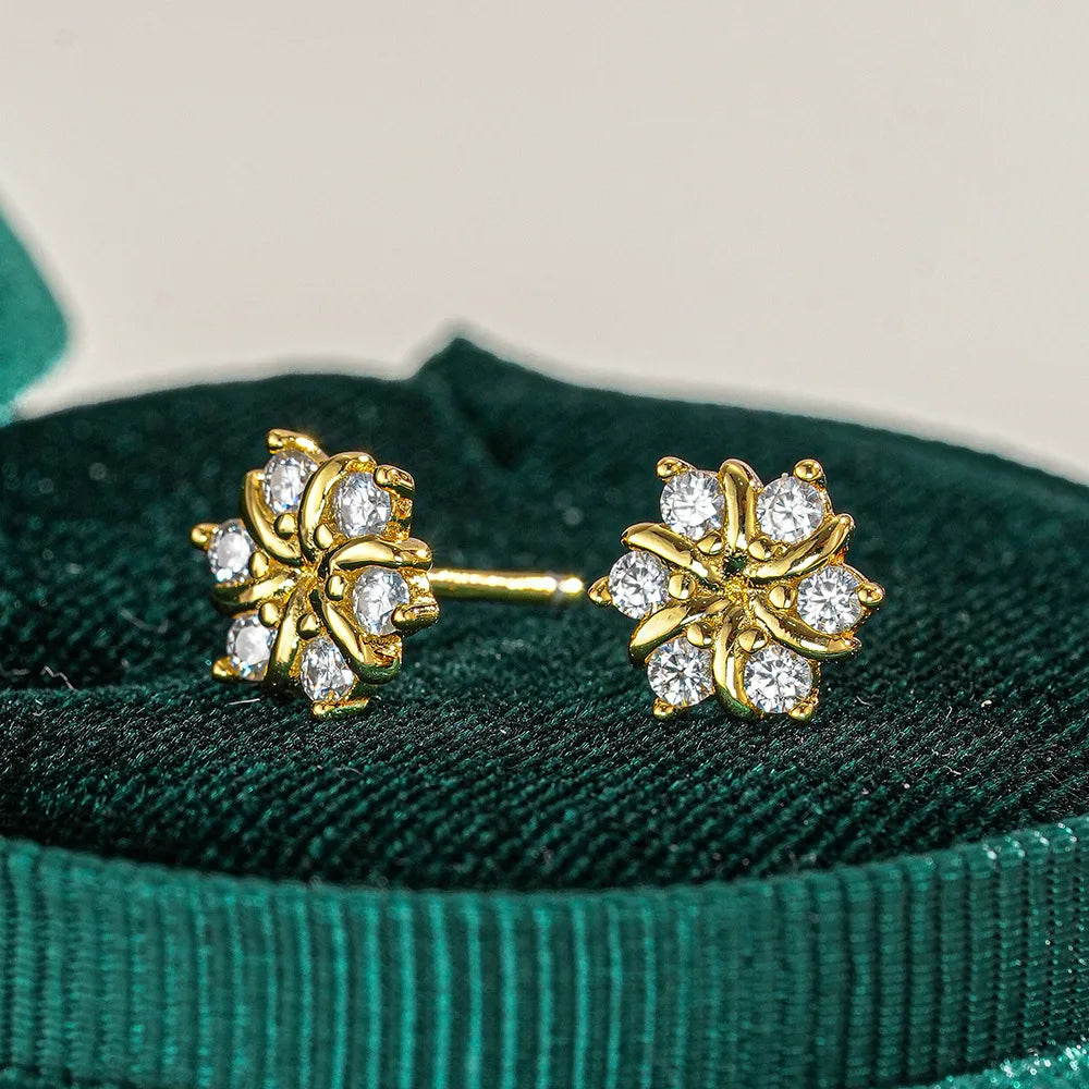 Sunflower Moissanite Diamond Earring