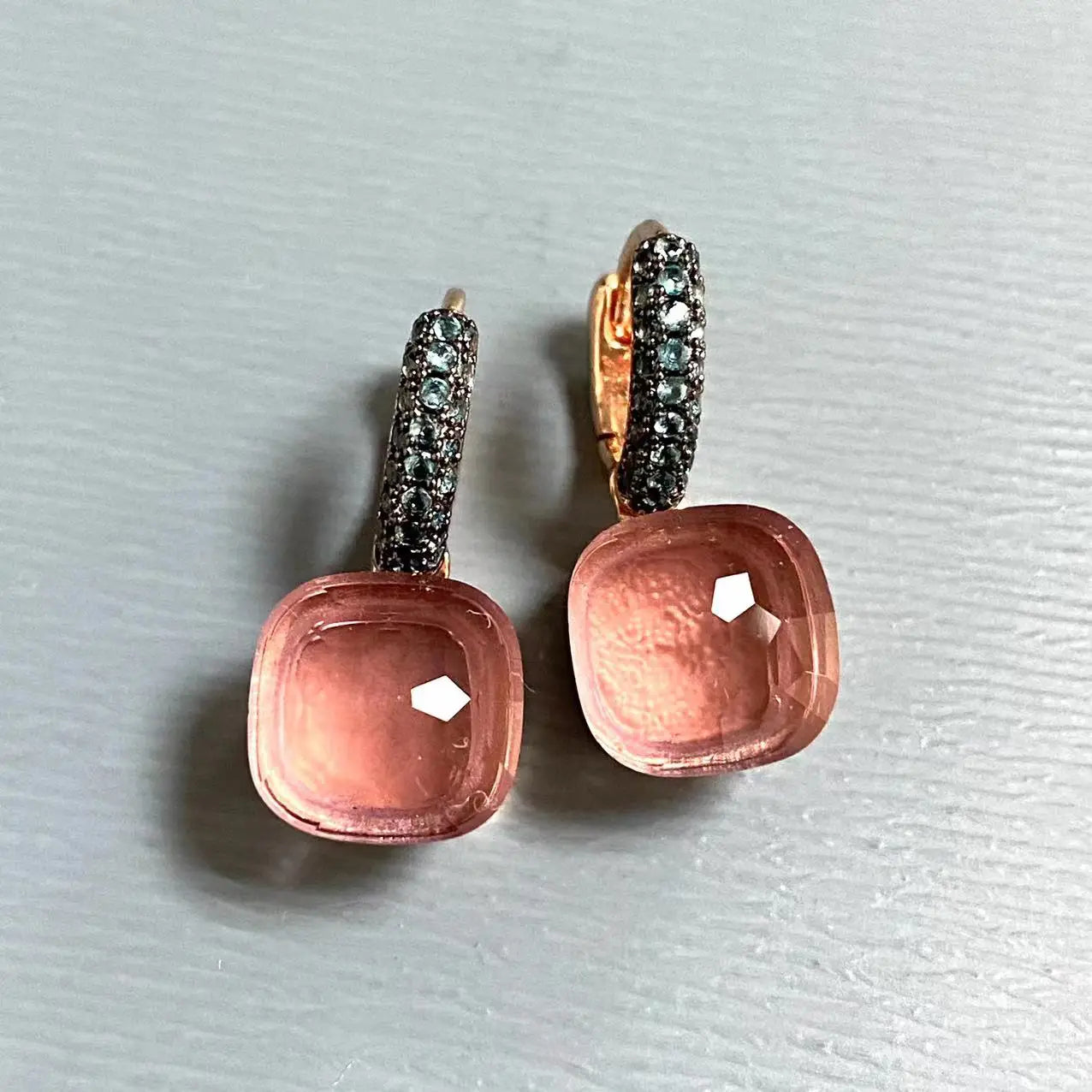 Classic Nudo Earrings Zircon With Black Gun Plated