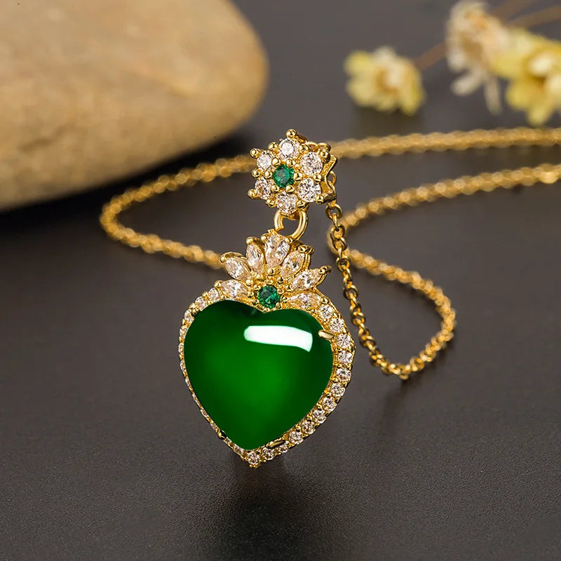 Necklace Emerald Pendant for Women