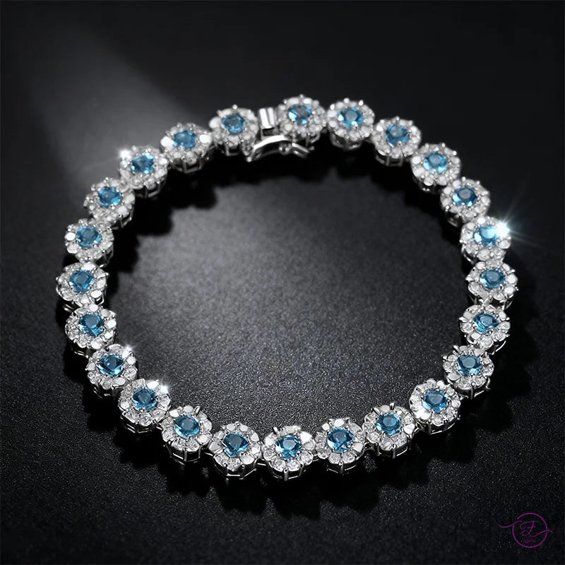 Silver Plated Cubic Zirconia Crystal Bracelet
