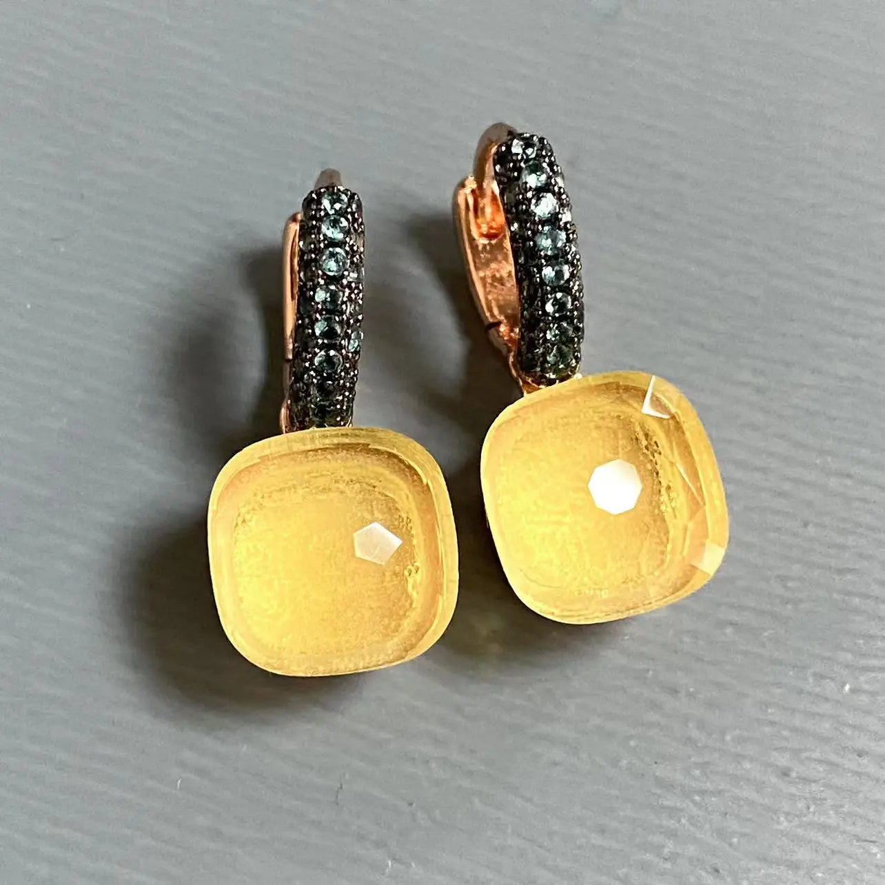 Classic Nudo Earrings Zircon With Black Gun Plated