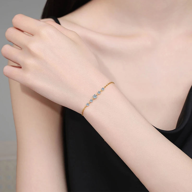 Moissanite Sparkling Hand Chain Jewelry