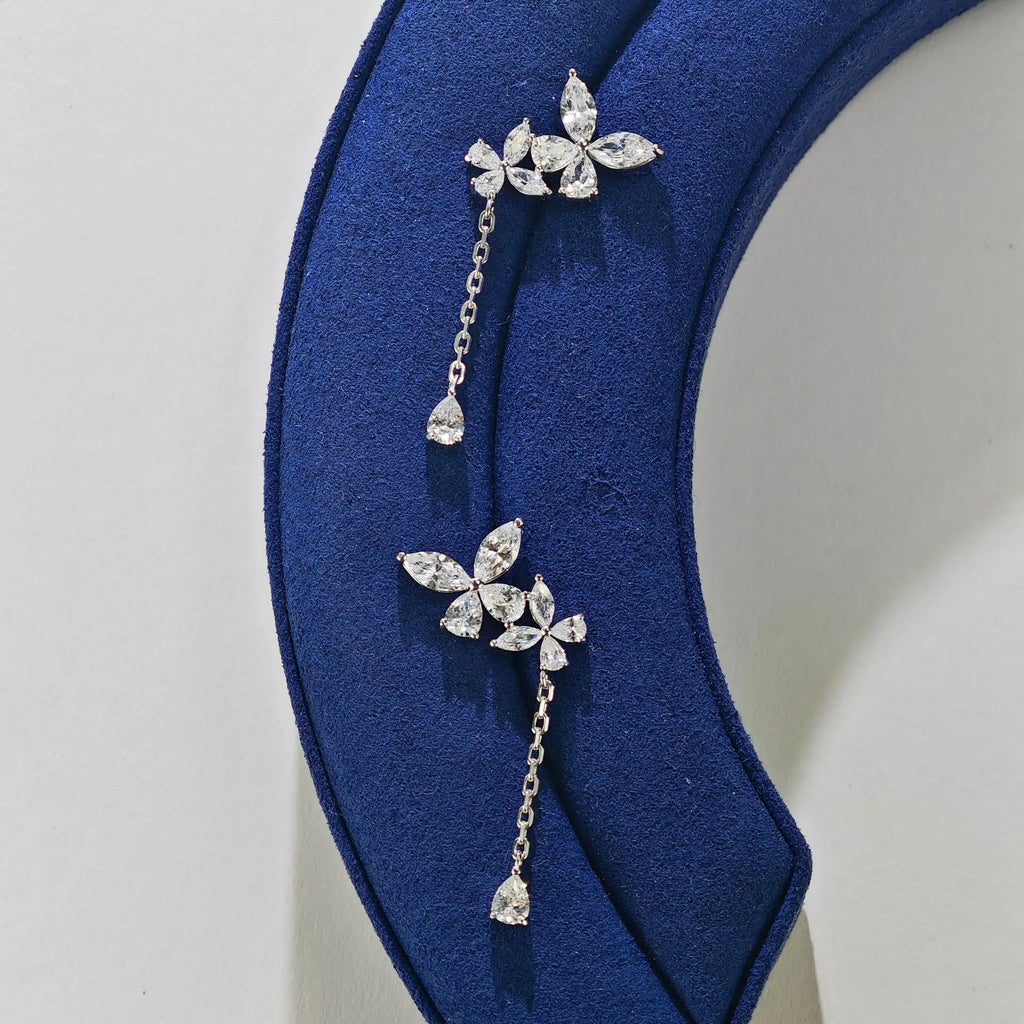 Butterfly Tassel Moissanite Earrings