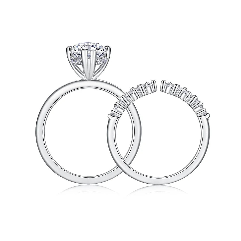 Marquise Cut Full Moissanite Ring