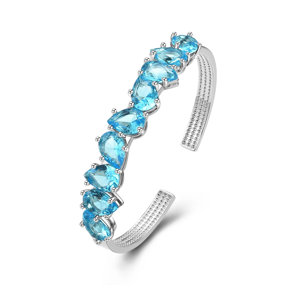 Waterdrop Pear Amethyst Adjustable Bangle