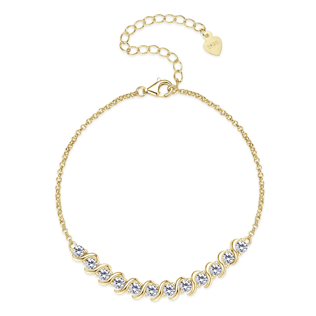 Full Moissanite Adjustable Chain Bracelet