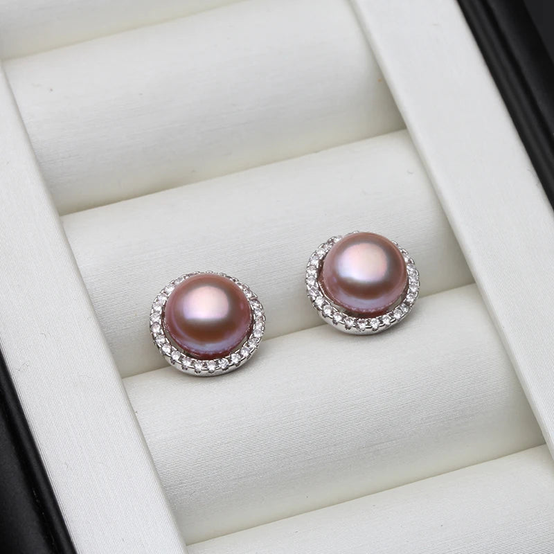 Round Pearl Earrings