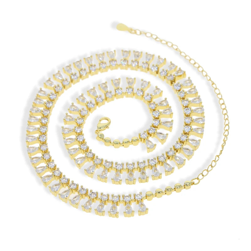New Iced Out Bling Tear Drop Necklace
