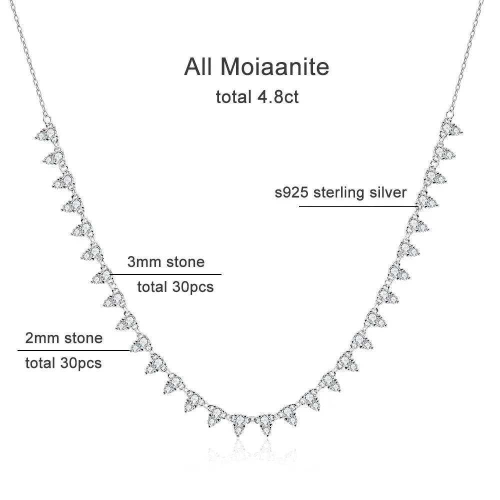 Moissanite Tennis Necklace 18inch Chain