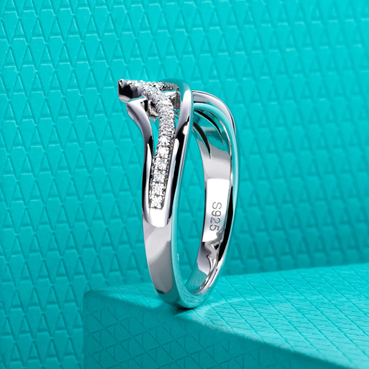 Moissanite V Shape Wedding Bands Ring