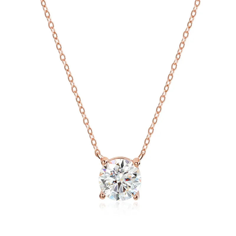 D Color Moissanite Necklace - 925 Sterling Silver