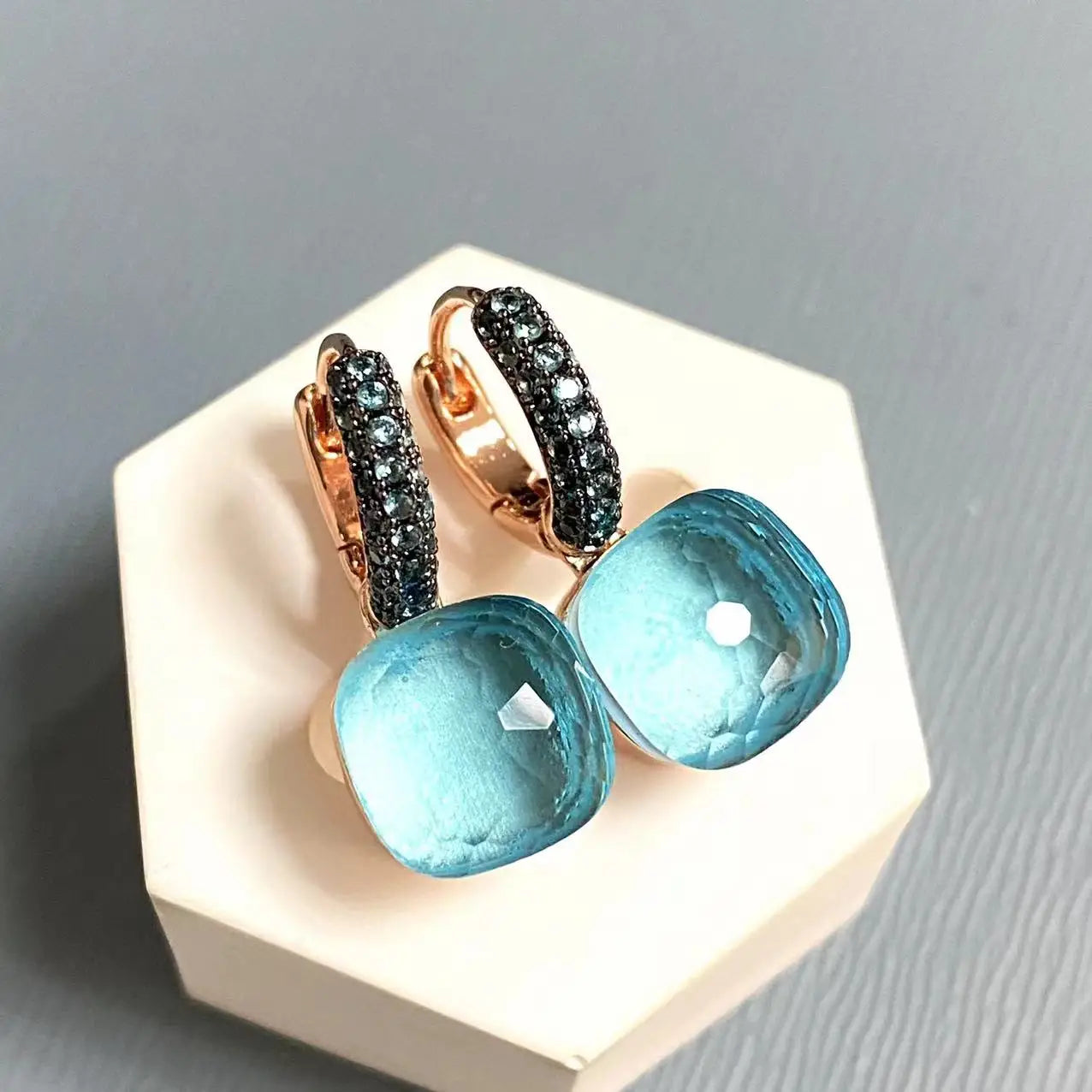 Classic Nudo Earrings Zircon With Black Gun Plated