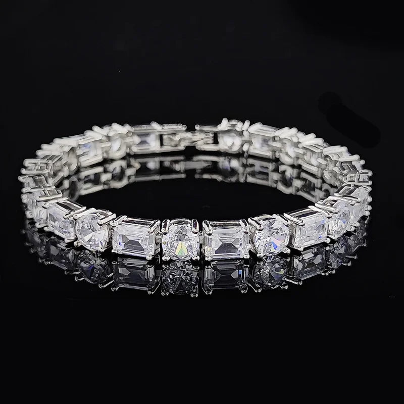 White Gold Lab Diamond Bangle Bracelet